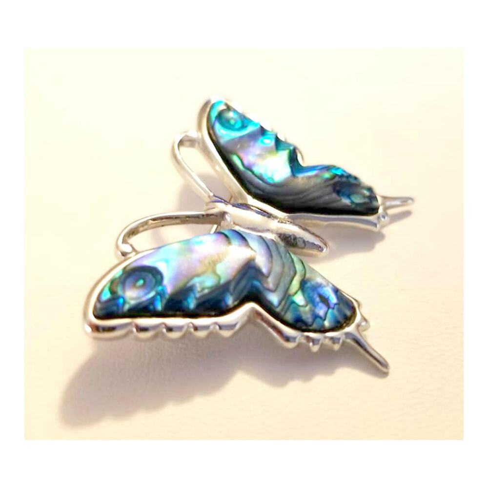 Vintage Abalone Butterfly Brooch - Picture 6 of 10